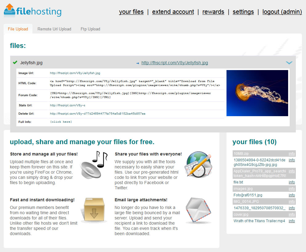 File Hosting Script - Online PHP File Hosting Script