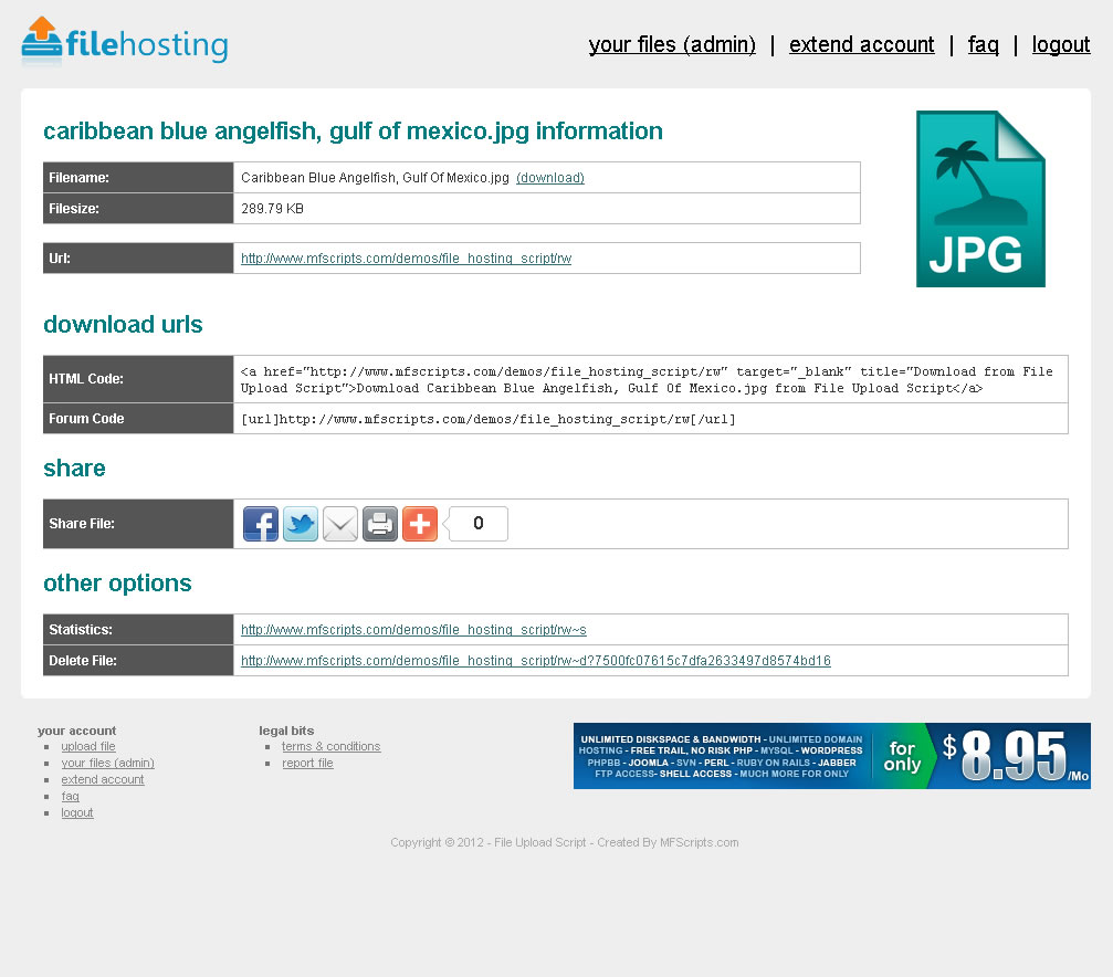 File Hosting Script - Online PHP File Hosting Script