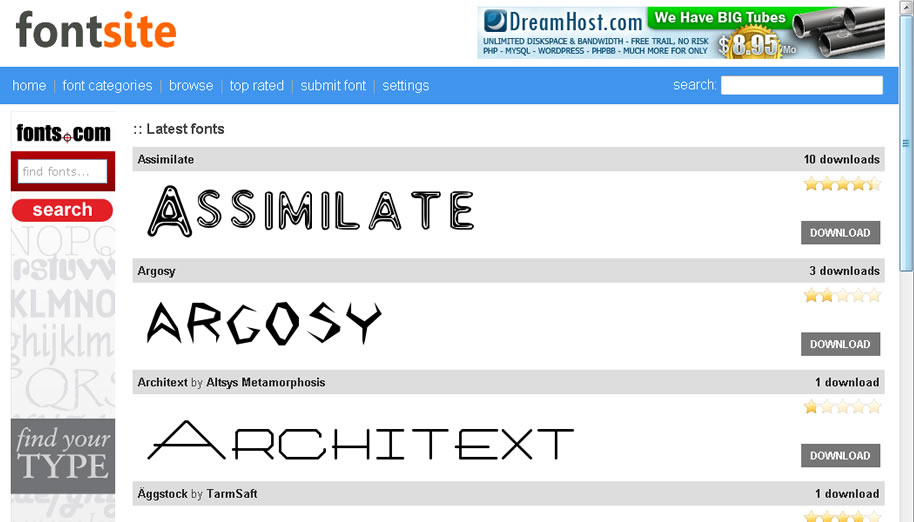 Download Fonts Site Script, 13,000 Free Fonts
