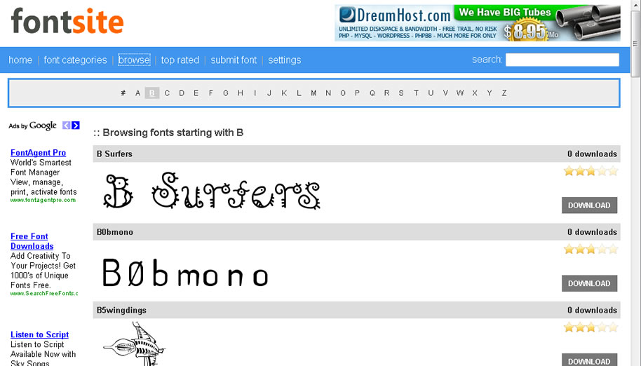 Download Fonts Site Script, 13,000 Free Fonts